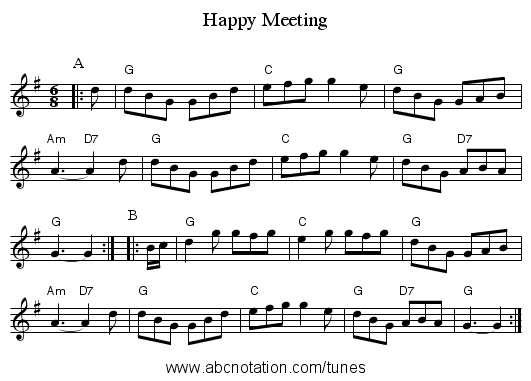 Happy Meeting - staff notation