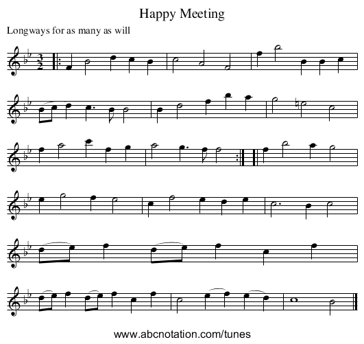 Happy Meeting - staff notation