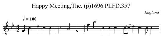 Happy Meeting,The. (p)1696.PLFD.357 - staff notation