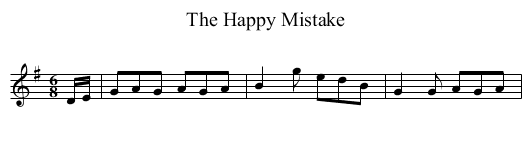 Happy Mistake, The - staff notation