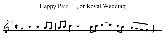 Happy Pair [1], or Royal Wedding - staff notation