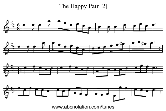 Happy Pair [2], The - staff notation