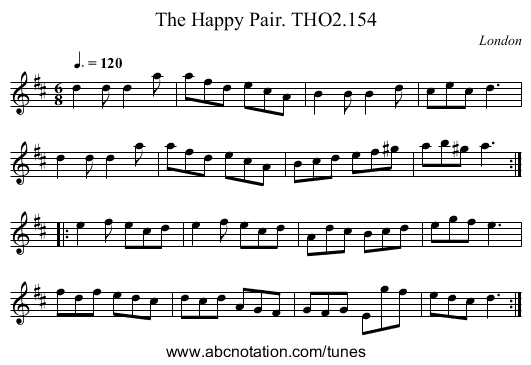 Happy Pair. THO2.154, The - staff notation