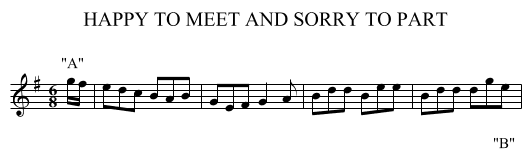 HAPPY TO MEET AND SORRY TO PART - staff notation