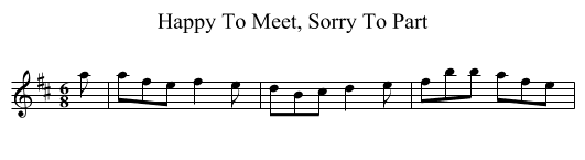 Happy To Meet, Sorry To Part - staff notation