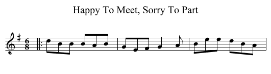 Happy To Meet, Sorry To Part - staff notation