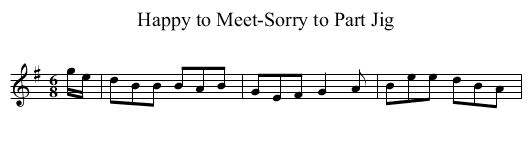 Happy to Meet-Sorry to Part Jig - staff notation
