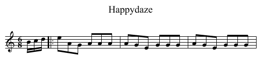 Happydaze - staff notation