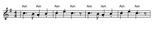 Harabi Hameraked (Dancing Rabbi) - staff notation