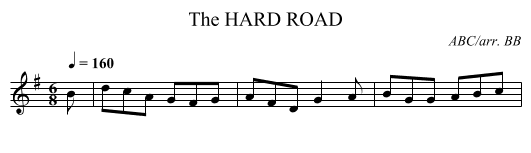 HARD ROAD, The - staff notation