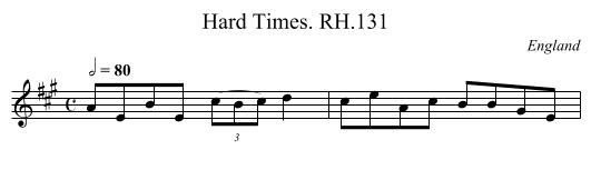 Hard Times. RH.131 - staff notation