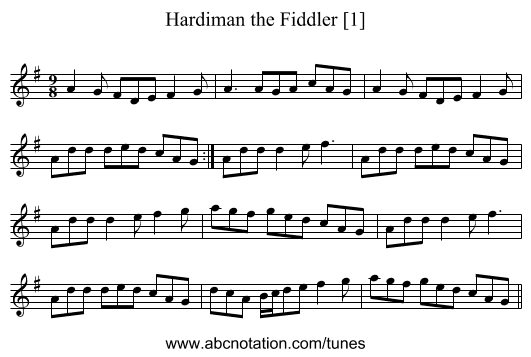 Hardiman the Fiddler [1] - staff notation