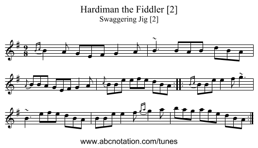 Hardiman the Fiddler [2] - staff notation