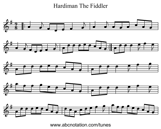 Hardiman The Fiddler - staff notation