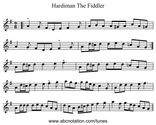 Hardiman The Fiddler - staff notation