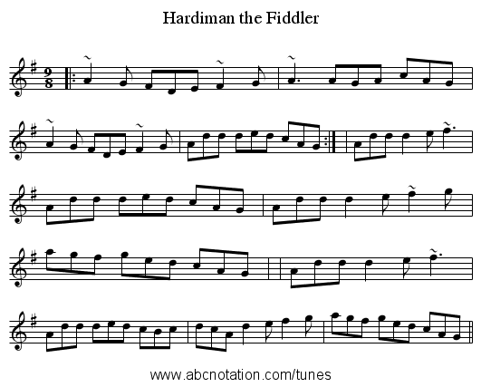 Hardiman the Fiddler - staff notation