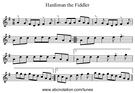 Hardiman the Fiddler - staff notation