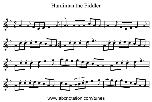 Hardiman the Fiddler - staff notation