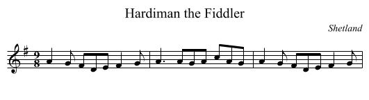 Hardiman the Fiddler - staff notation