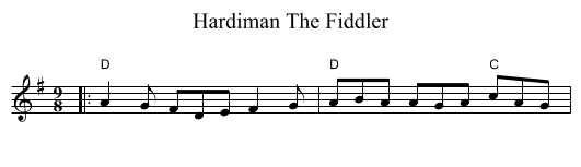 Hardiman The Fiddler - staff notation