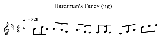 Hardiman's Fancy (jig) - staff notation