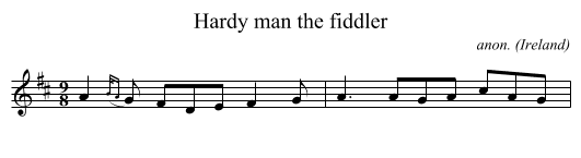 Hardy man the fiddler - staff notation