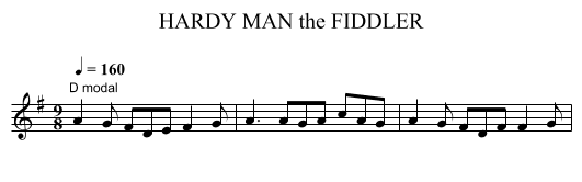 HARDY MAN the FIDDLER - staff notation