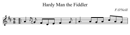 Hardy Man the Fiddler - staff notation