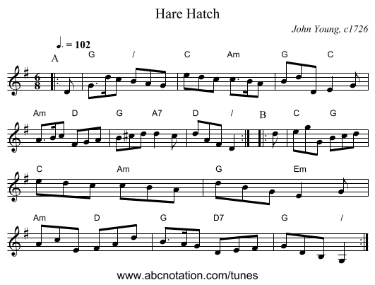 Hare Hatch - staff notation