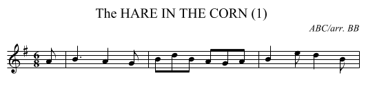 HARE IN THE CORN (1) , The - staff notation