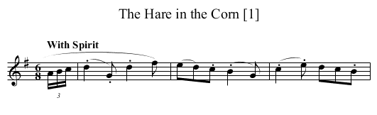Hare in the Corn [1], The - staff notation