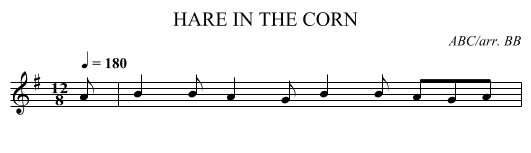 HARE IN THE CORN - staff notation