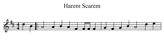 Harem Scarem - staff notation