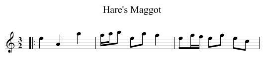 Hare's Maggot - staff notation