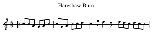 Hareshaw Burn - staff notation