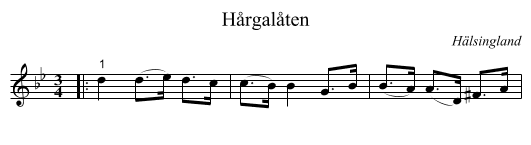 Hårgalåten - staff notation