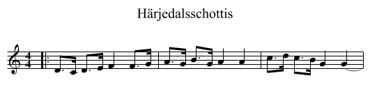 Härjedalsschottis - staff notation