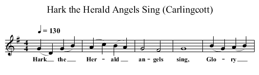 Hark the Herald Angels Sing (Carlingcott) - staff notation