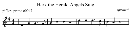 Hark the Herald Angels Sing - staff notation