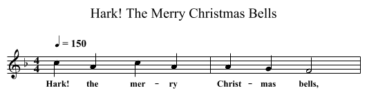 Hark! The Merry Christmas Bells - staff notation