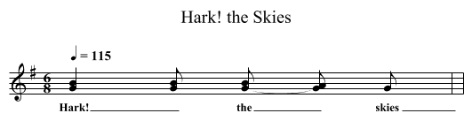 Hark! the Skies - staff notation