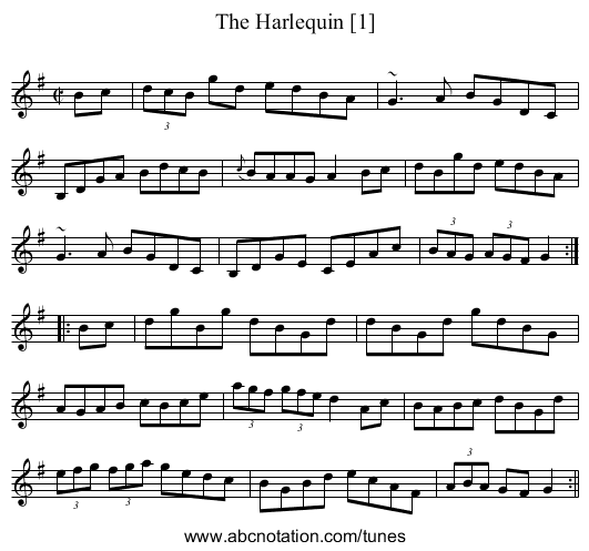 Harlequin [1], The - staff notation