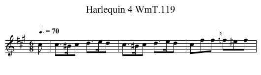 Harlequin 4 WmT.119 - staff notation