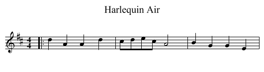 Harlequin Air - staff notation