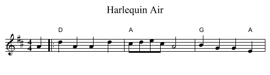 Harlequin Air - staff notation