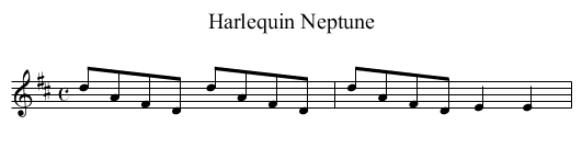 Harlequin Neptune - staff notation