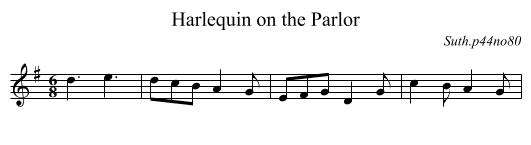 Harlequin on the Parlor - staff notation