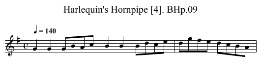 Harlequin's Hornpipe [4]. BHp.09 - staff notation