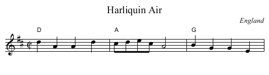 Harliquin Air - staff notation