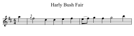 Harly Bush Fair - staff notation